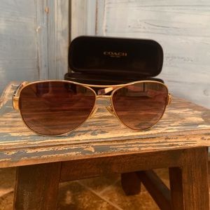 Coach sunglasses. Kristina-gold & olive. Worn ONCE